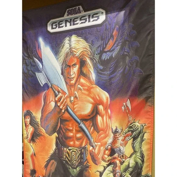 Golden Axe 5ft Flag Sega Genesis 1989 Black Label Banner Poster